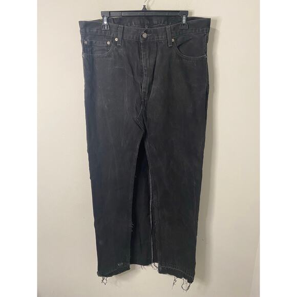 New Coal N Terry Custom Levis Black Denim Split Front Skirt Size 38 x30 - Picture 2 of 6